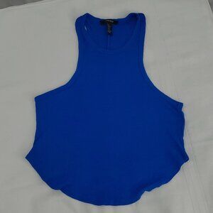 Forever 21 Cobalt Blue Razerback Narrow Collar Tank w Rounded trim- Size S